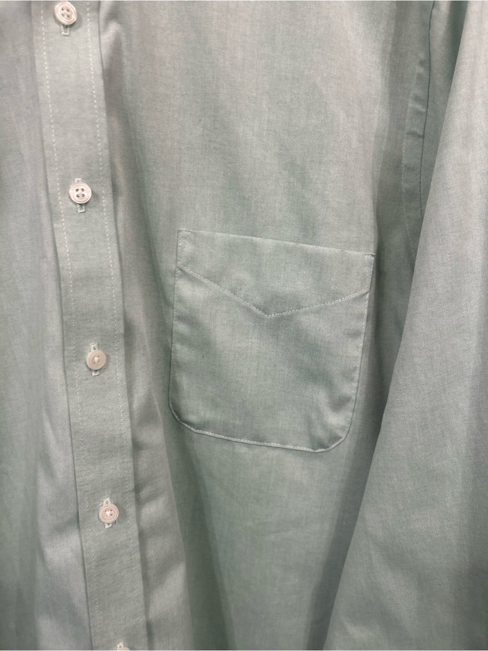Geoffrey Beene Sage Green Pinpoint Oxford Button Down Shirt 16.5 34/35 - Picture 2 of 5